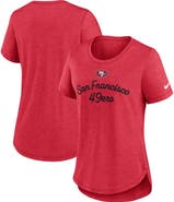 Nike Women's Nike Scarlet San Francisco 49ers Script Tri-Blend T-Shirt