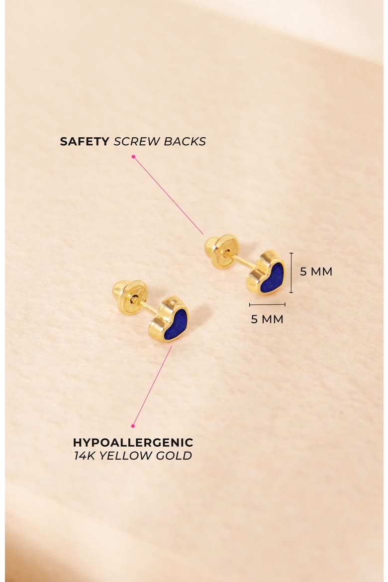 14k Lapis Shaped Earrings, Alternate, color, Purple Heart