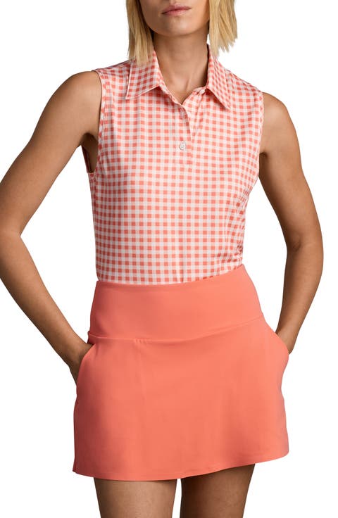 Court Gingham Sleeveless Polo