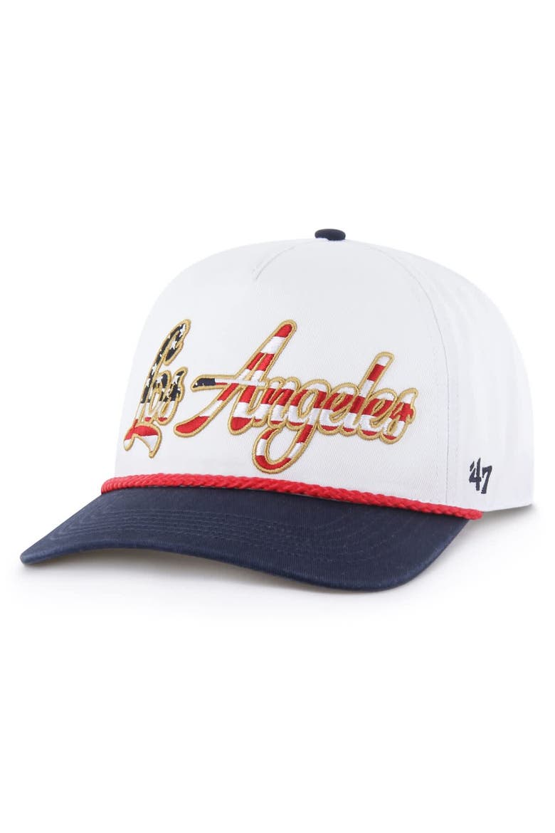 Men's '47 White Los Angeles Chargers Patriotic Overhand Hitch Adjustable Hat, Main, color, White