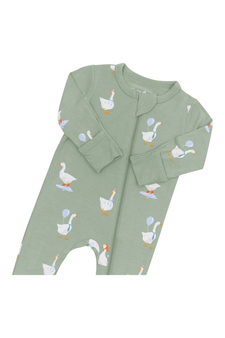 Silly Goose Zip-Up Footie, Alternate, color, SILLY GOOSE