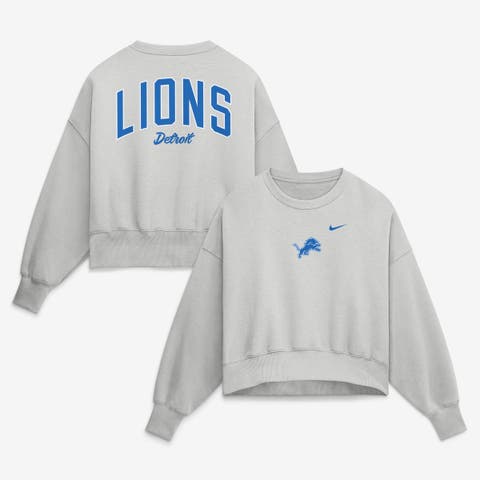 Women's Nike  Gray Detroit Lions Oversized Primetime Phoenix Fleece Sweatshirt