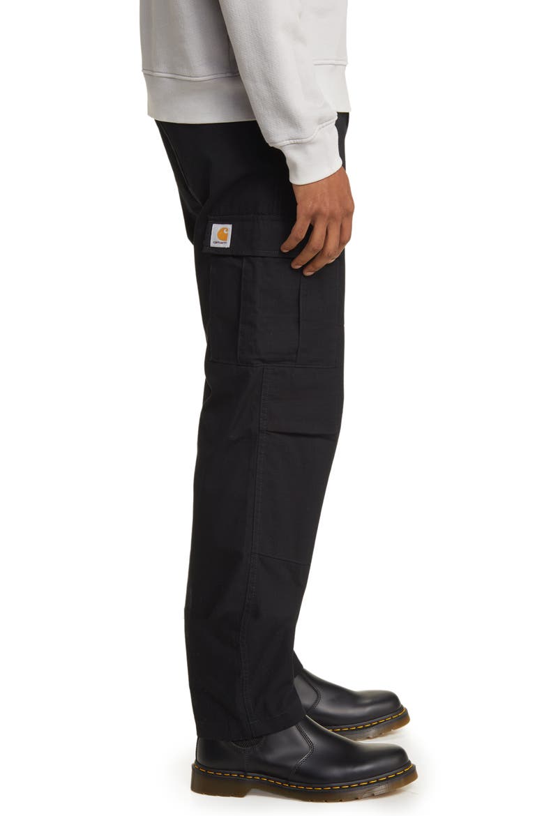 Aviation Ripstop Cotton Cargo Pants, Alternate, color, BLACK