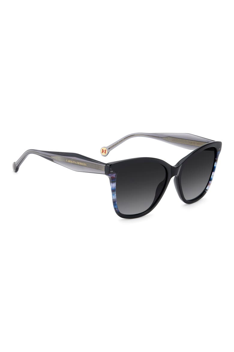 56mm Gradient Butterfly Sunglasses, Alternate, color, BLACK/ DARK GREY