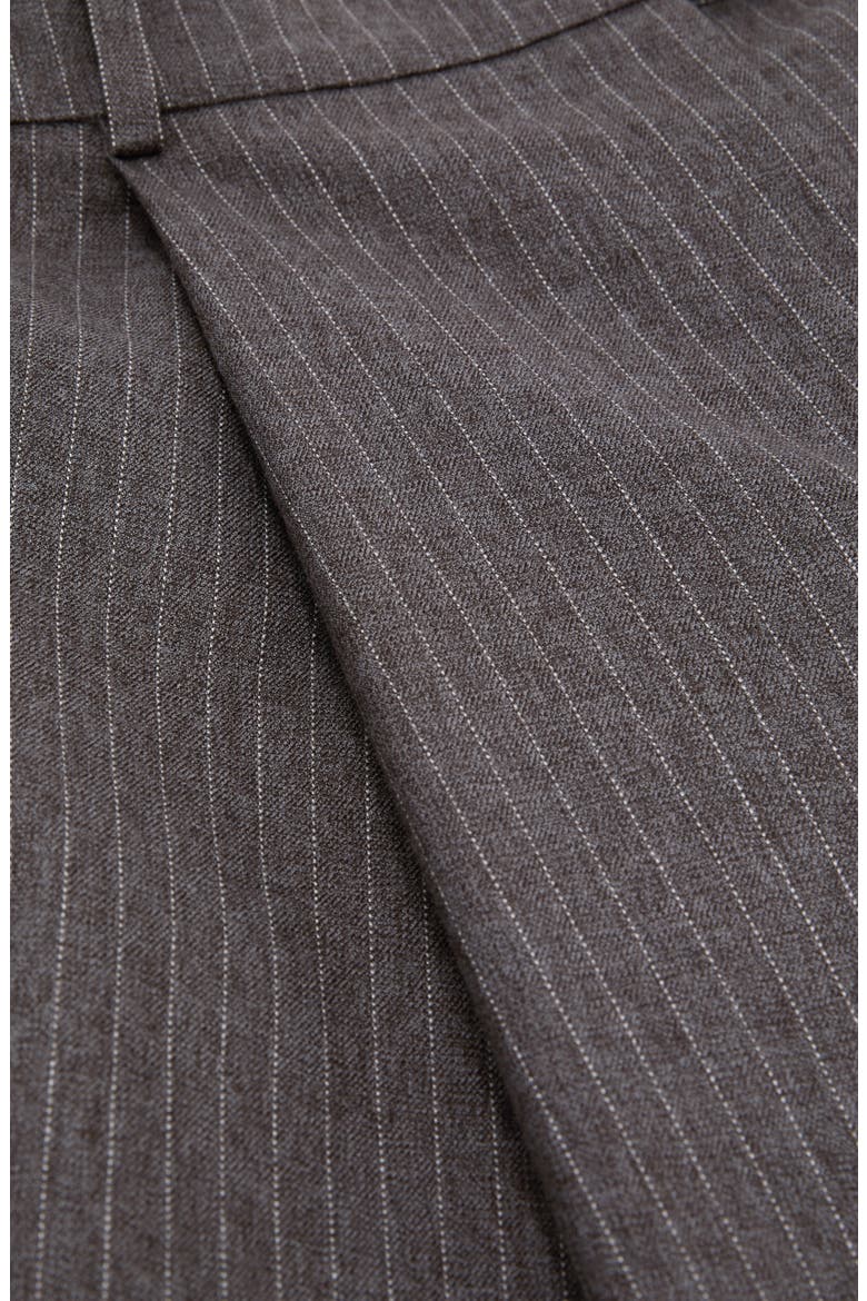 Phae Pinstripe Pleated Barrel Leg Trousers, Alternate, color, TAUPE NEUTRAL