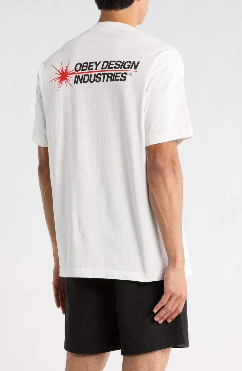 Obey Design Industrial Graphic T-Shirt, Alternate, color, Pigment Vintage White