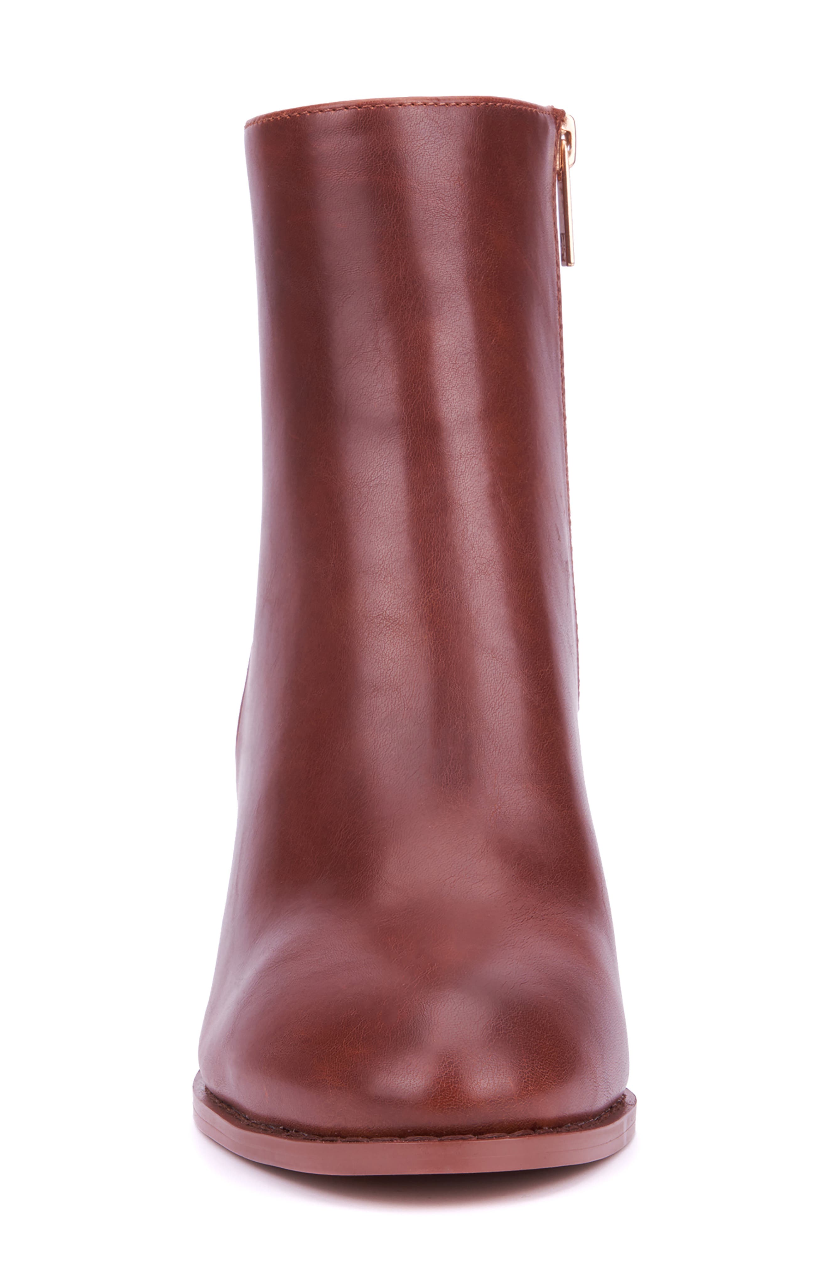 NEW YORK AND COMPANY Jadyn Side Zip Ankle Bootie, Alternate, color, Dark Cognac