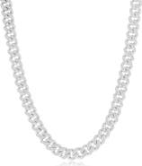 SIMONA Sterling Silver Pave CZ Cuban Chain Tennis Bracelet