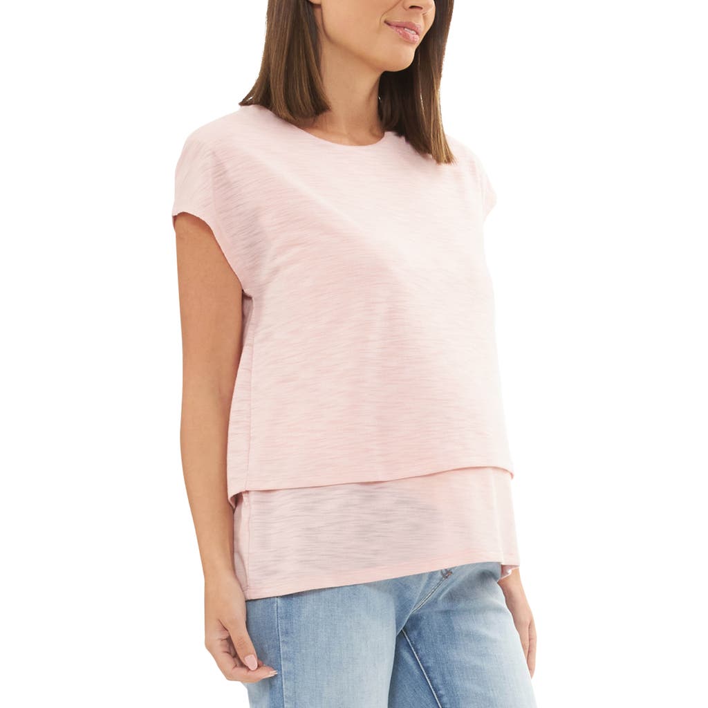 Ripe Maternity Jazmin Layered Nursing Tee Soft Pink In Pink