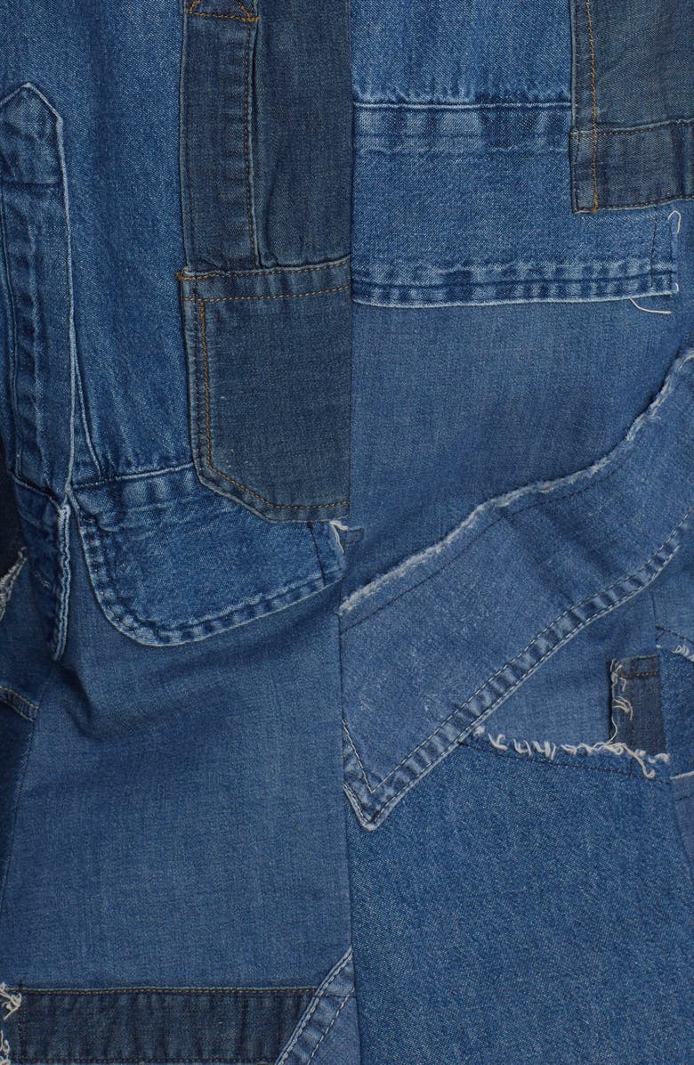 Dolce&Gabbana Raw Edge Patchwork Panel Denim Blazer, Alternate, color, 