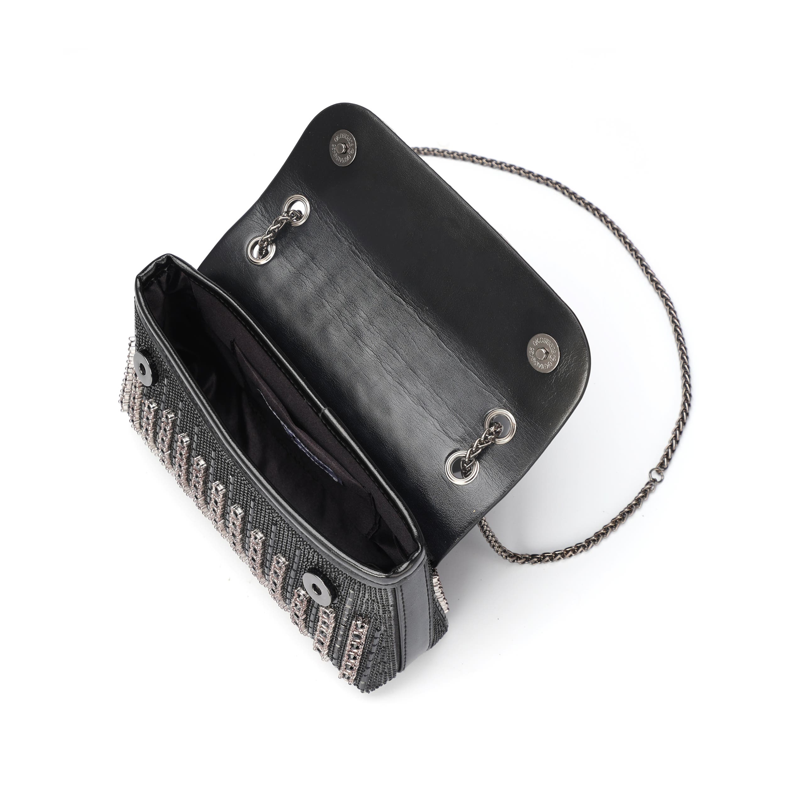 Idol, Multi Jewel Shoulder Bag, Alternate, color, Black/Gunmetal