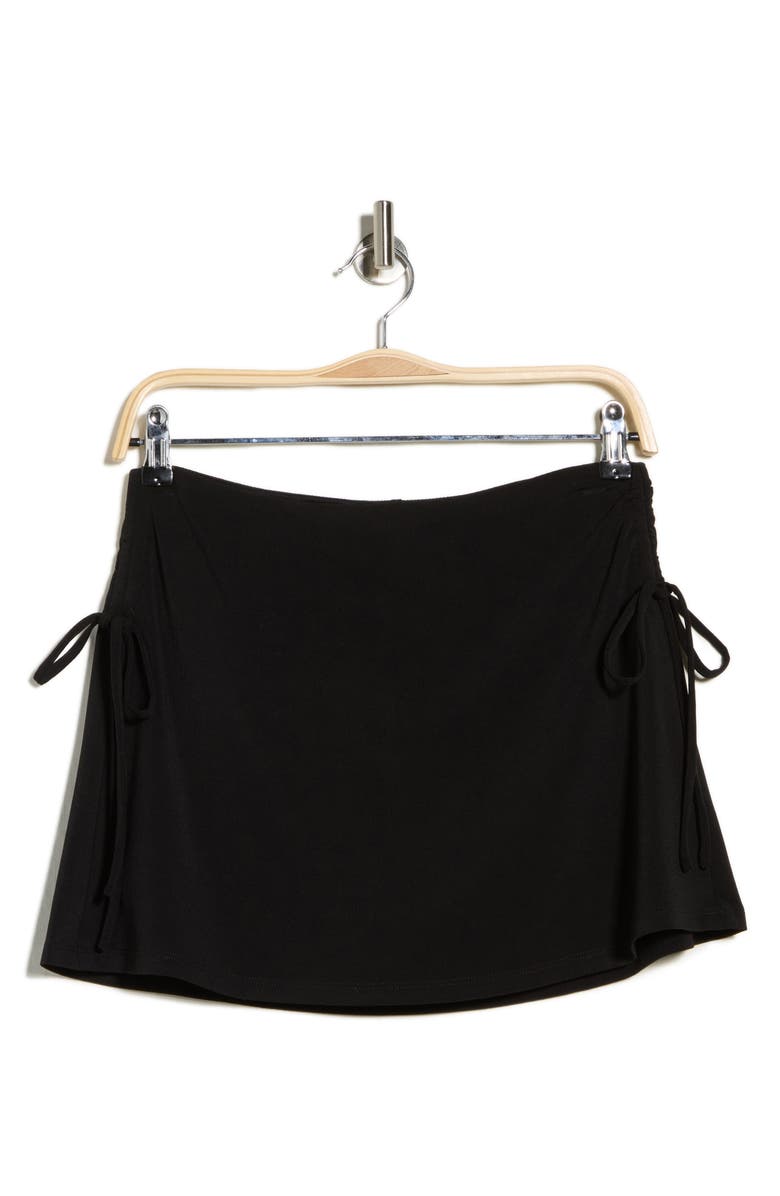 Elodie Side Tie Miniskirt, Main, color, Black