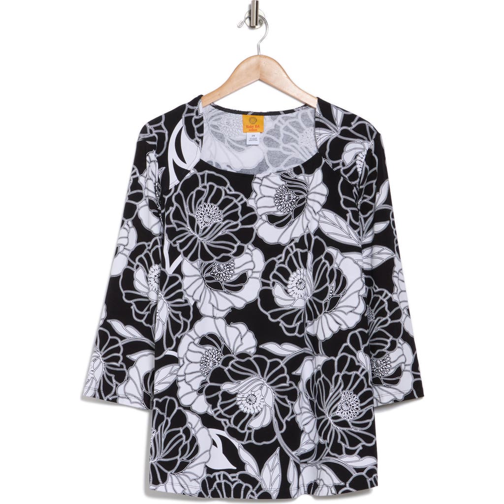 Ruby Rd. Ruby Rd Floral Stretch Cotton T-shirt