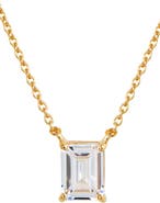 SAVVY CIE JEWELS Vermeil Emerald Cut CZ Birth Stone Box Cut Necklace
