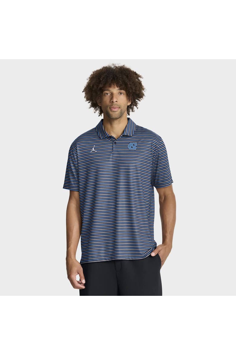 Men's Jordan Brand Carolina Blue North Carolina Tar Heels 2025 Coaches Premium Tour Stripe Dri-FIT Polo, Main, color, Light Blue