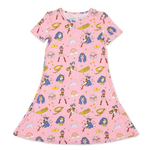 Bellabu Bear Kids' Wonder Woman Short Sleeve Dress In Wonder Woman