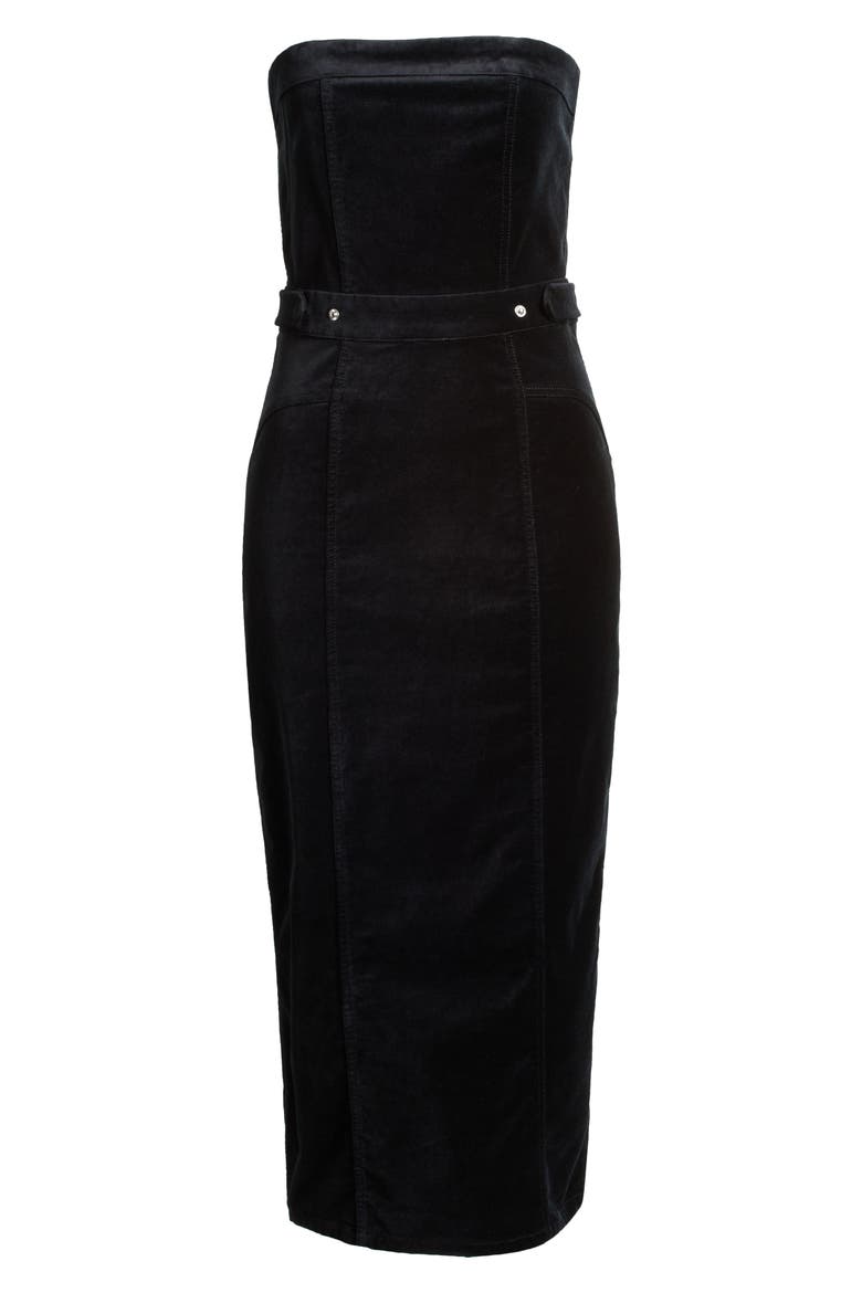 Fit for Success Strapless Velvet Dress, Alternate, color, BLACK001