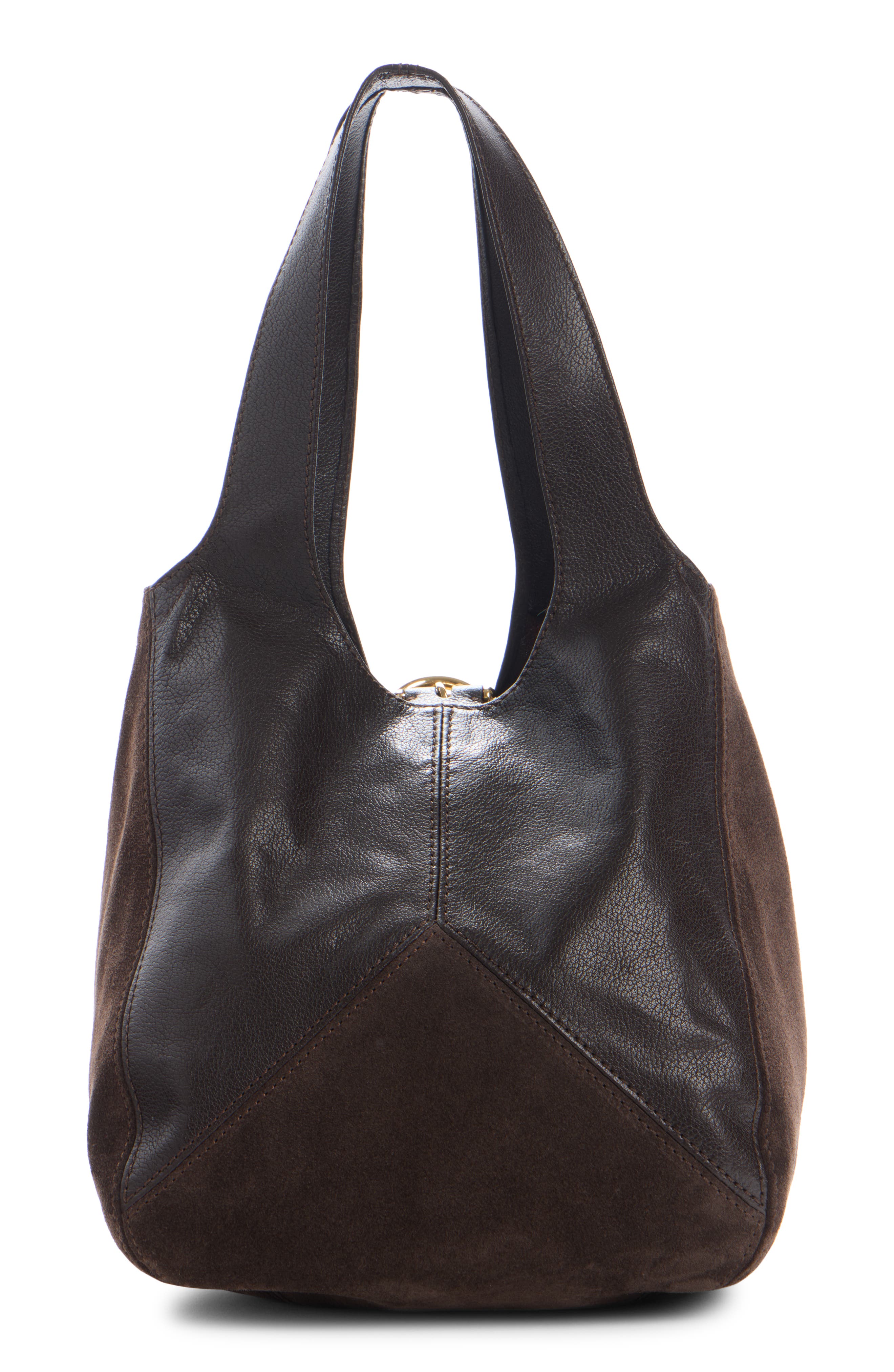 Chloé Small Balloon Patchwork Hobo Bag, Alternate, color, Kohl Brown