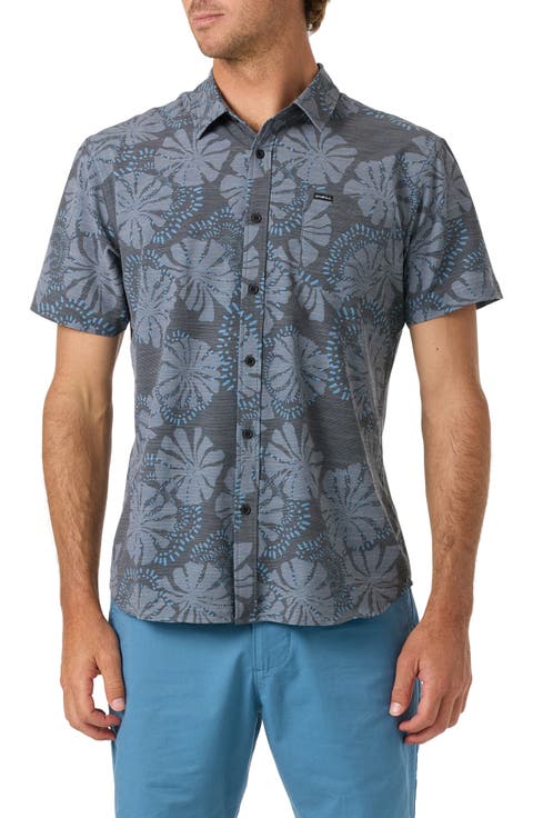 UPF Slub Standard Short Sleeve Performance Button-Up Shirt