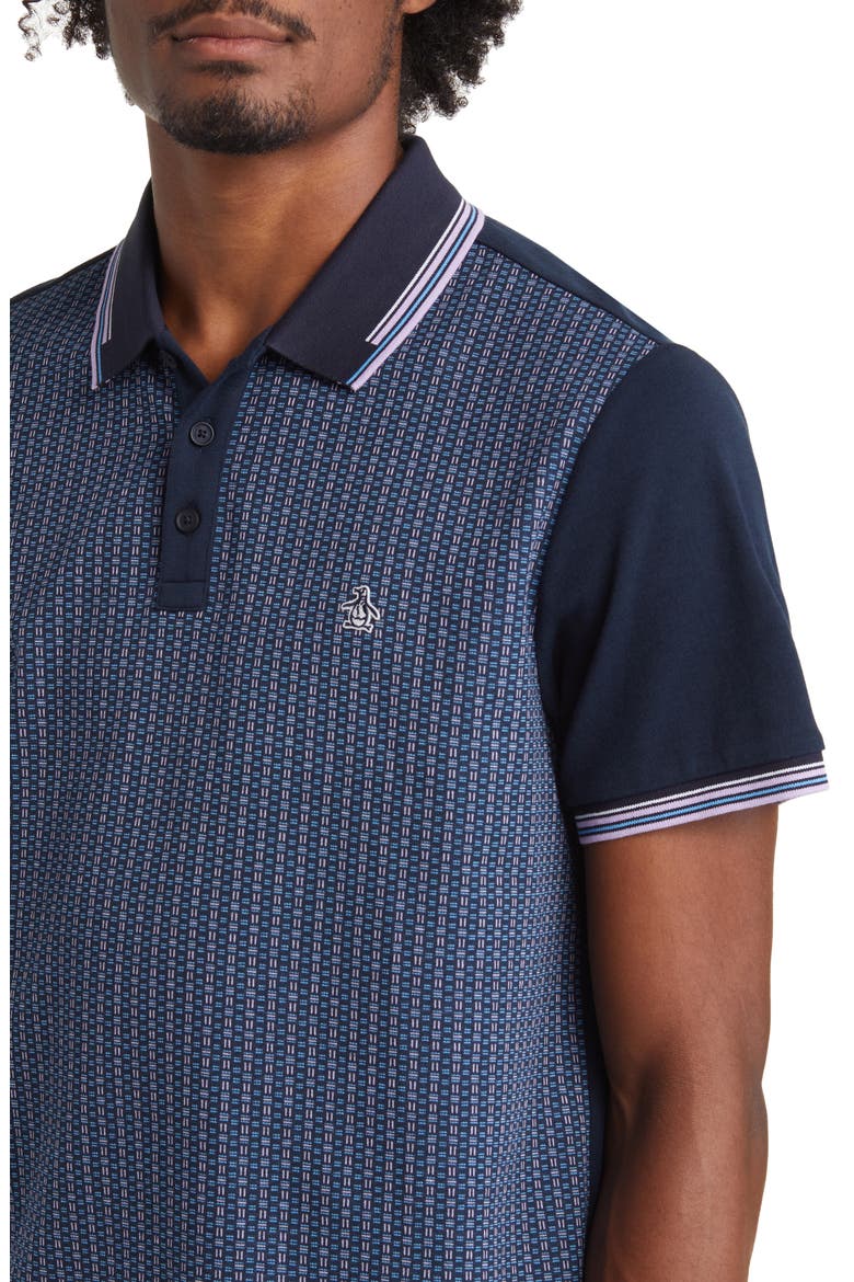 Jacquard Basketweave Polo, Alternate, color, DARK SAPPHIRE