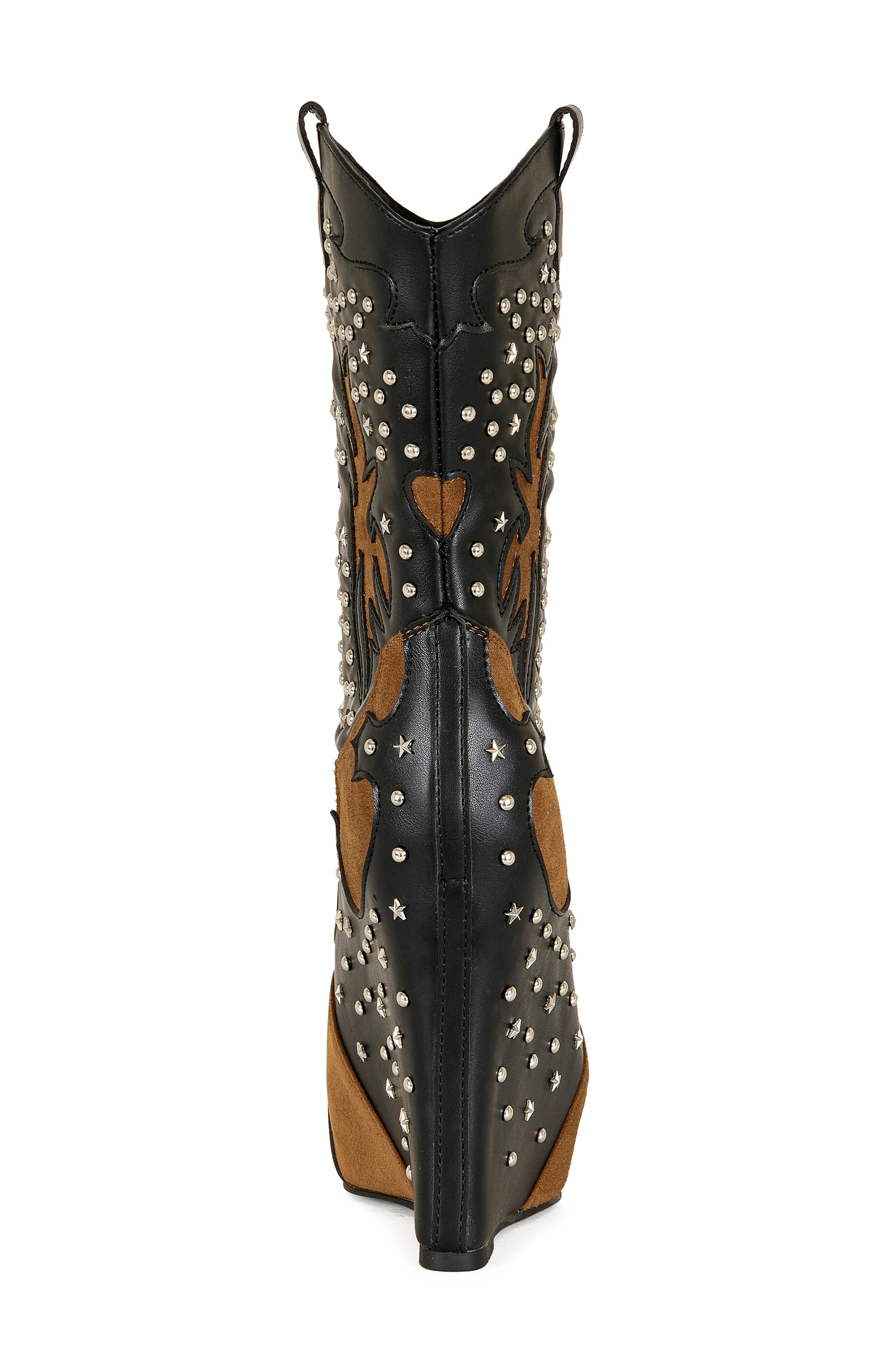 AZALEA WANG Callia Platform Western Boot, Alternate, color, Black Multi