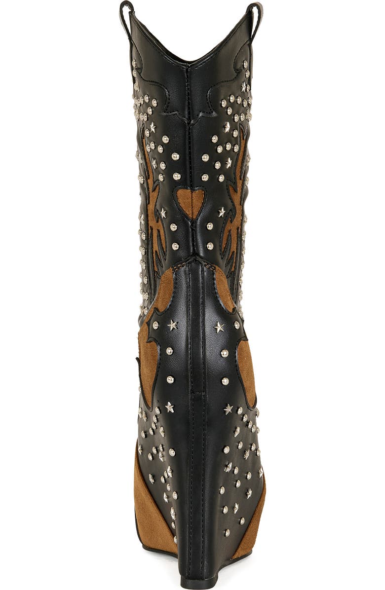 AZALEA WANG Callia Platform Western Boot, Alternate, color, Black Multi