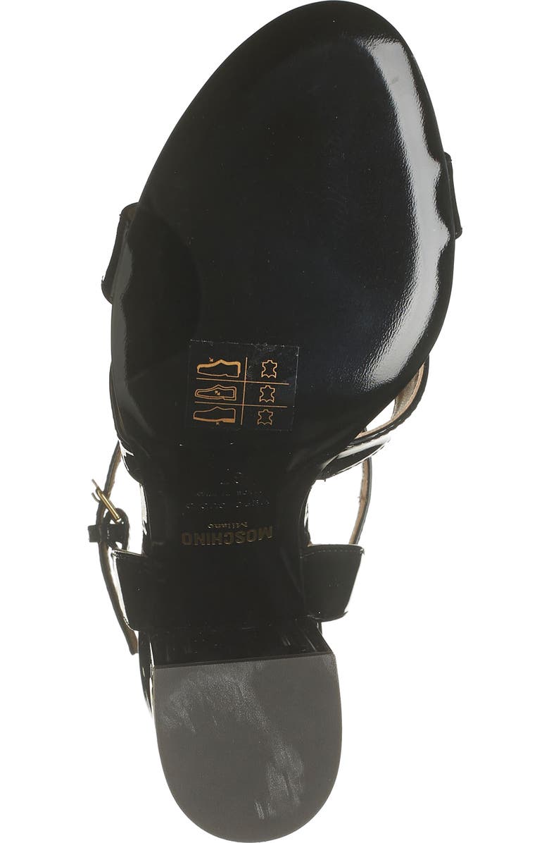 Moschino Patent Leather Block Heel Sandal, Alternate, color,