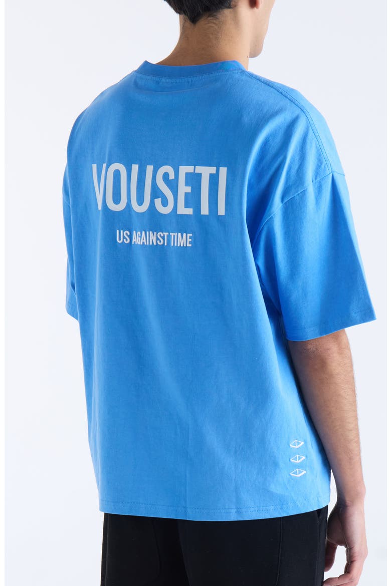 Us Against Time Cotton Graphic T-Shirt, Alternate, color, BRIGHT BLUE