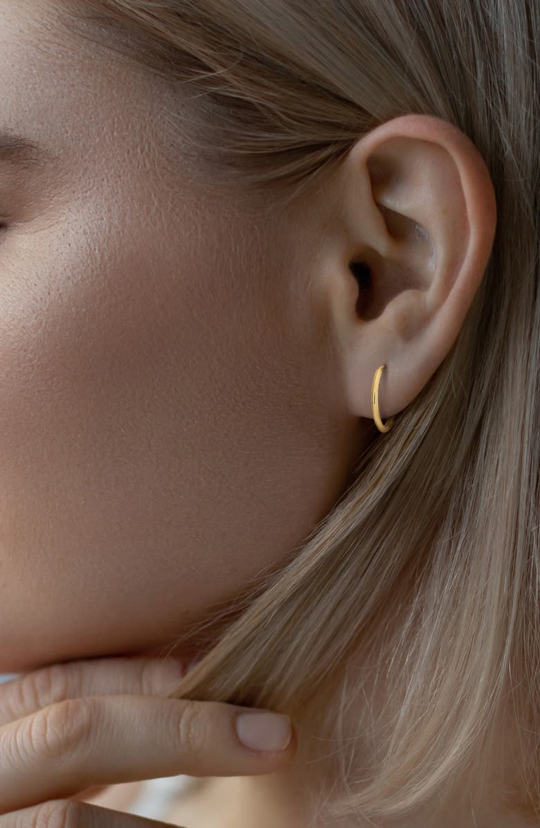 DELMAR 14K Gold 13mm Hoop Earrings, Alternate, color, Gold