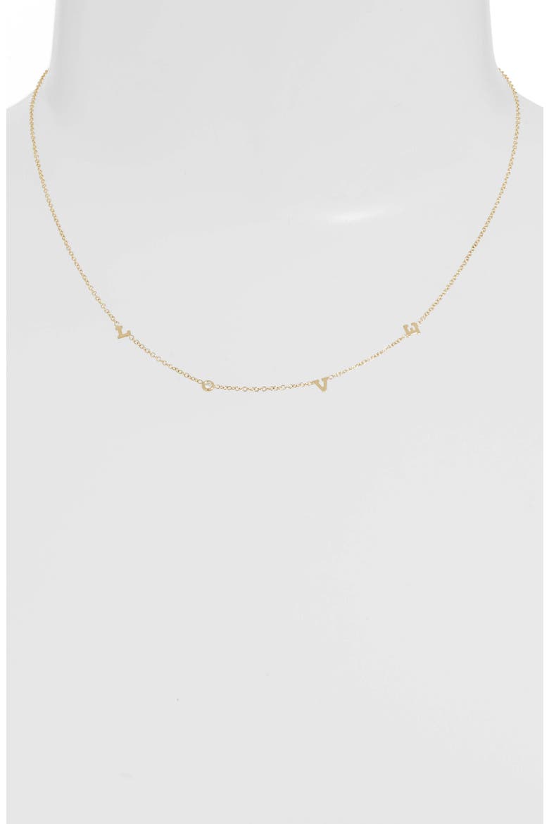 Itty Bitty Love Diamond Necklace, Alternate, color, YELLOW GOLD
