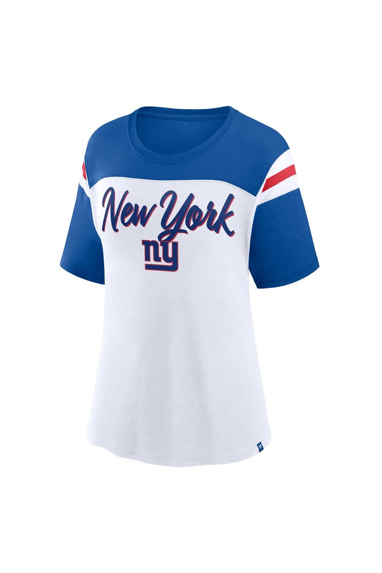 Women's Fanatics White/Royal New York Giants Cheer Chant Fashion Crop Top, Alternate, color, White