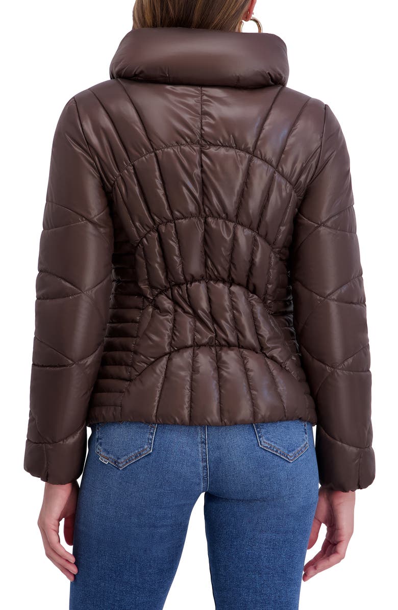 Kensie Hooded Puffer Jacket, Alternate, color, Chocolate