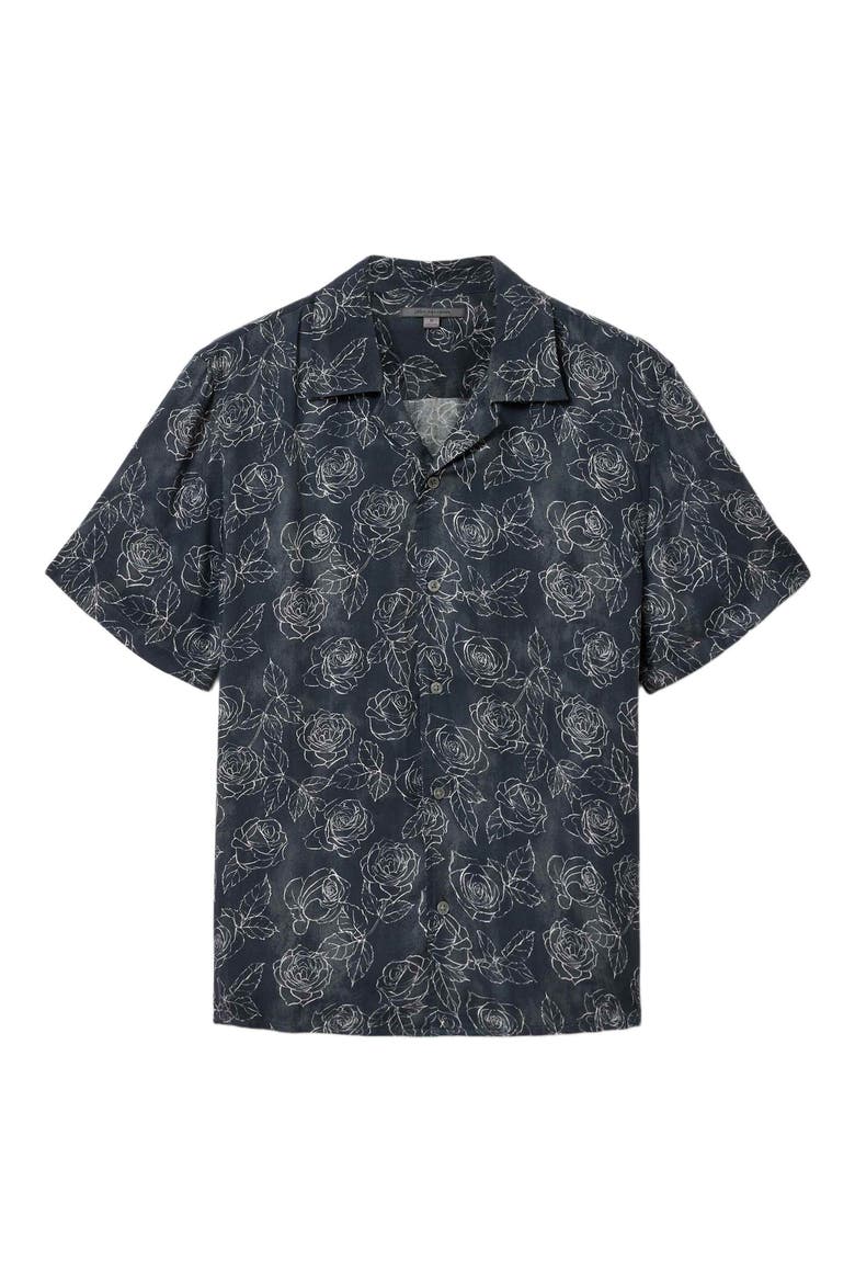 Dan Print Modal Camp Shirt, Alternate, color, BLACK