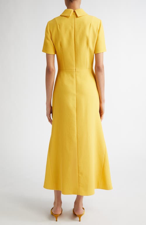 Emilia Wickstead Eman Collard Crepe Midi Dress In Custard