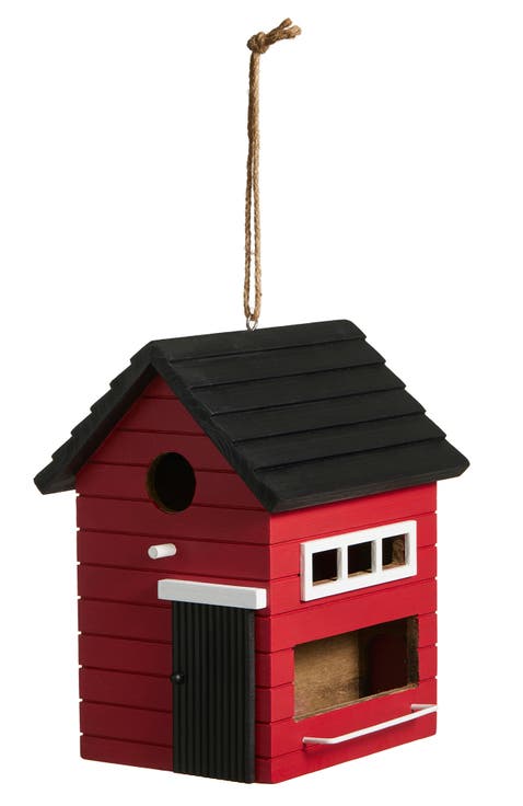 Modern Functional and Decorative Solid Wood White Outdoor Garden Birdhouse