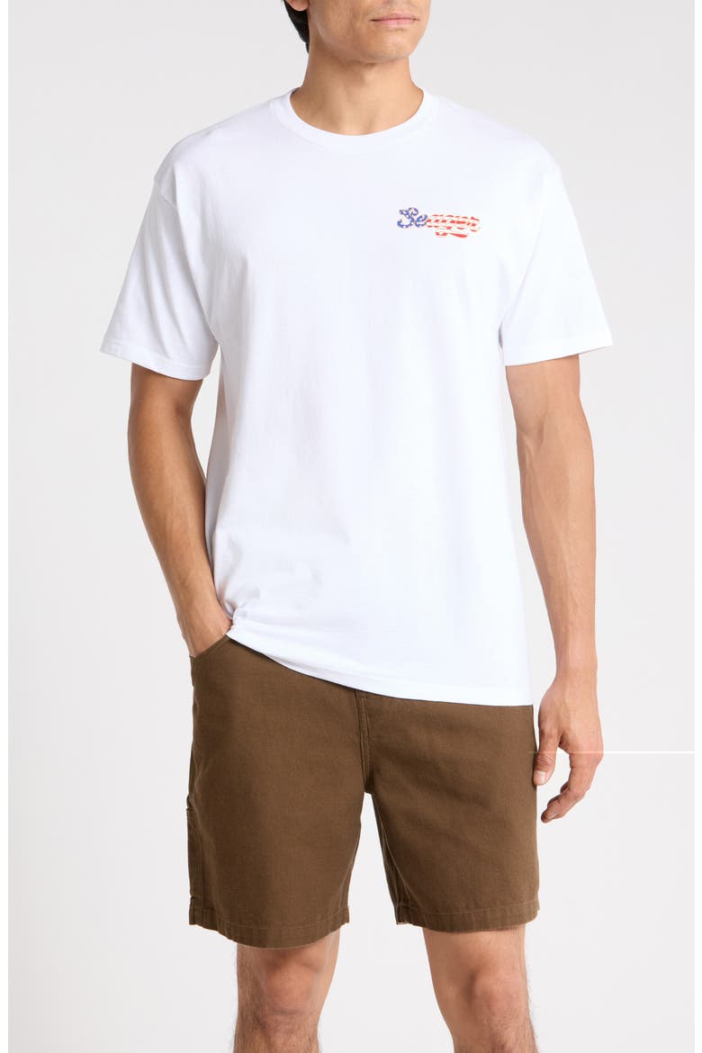 USA Russ Cotton Graphic T-Shirt, Main, color, WHITE