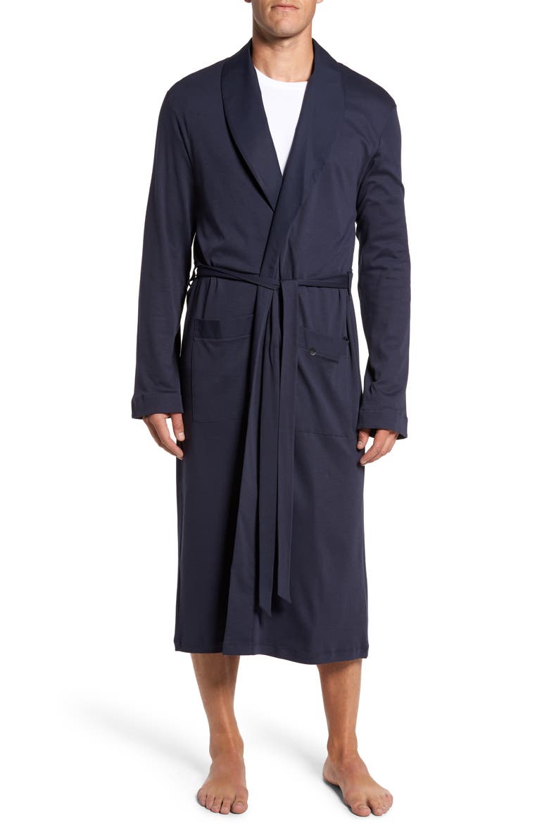 Night and Day Cotton Shawl Collar Robe, Main, color, BLACK IRIS