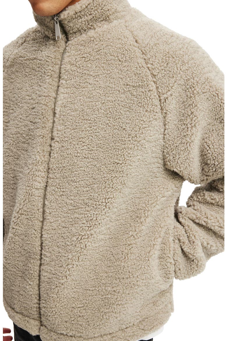 Men's Teddy Zip Through Jacket, Alternate, color, Dried Fig