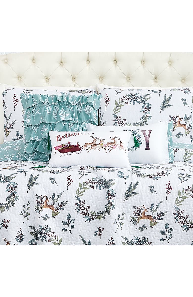 SOUTHSHORE FINE LINENS Happy Holidays Quilt Set, Alternate, color, Happy Holidays