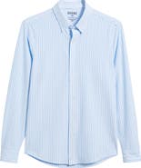 Rhone Commuter Slim Fit Stripe Performance Button-Up Shirt