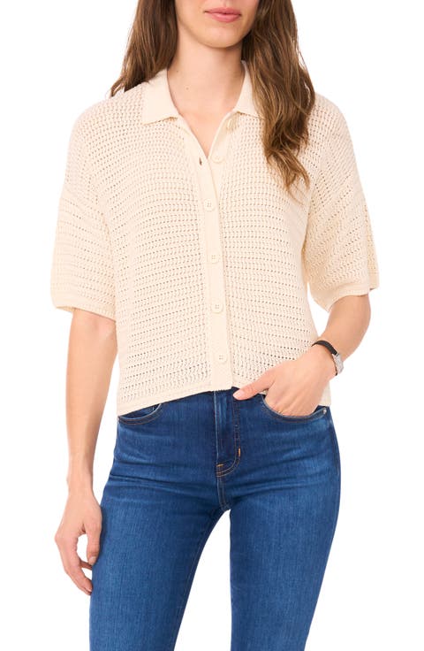 Cotton Short Sleeve Cardigan