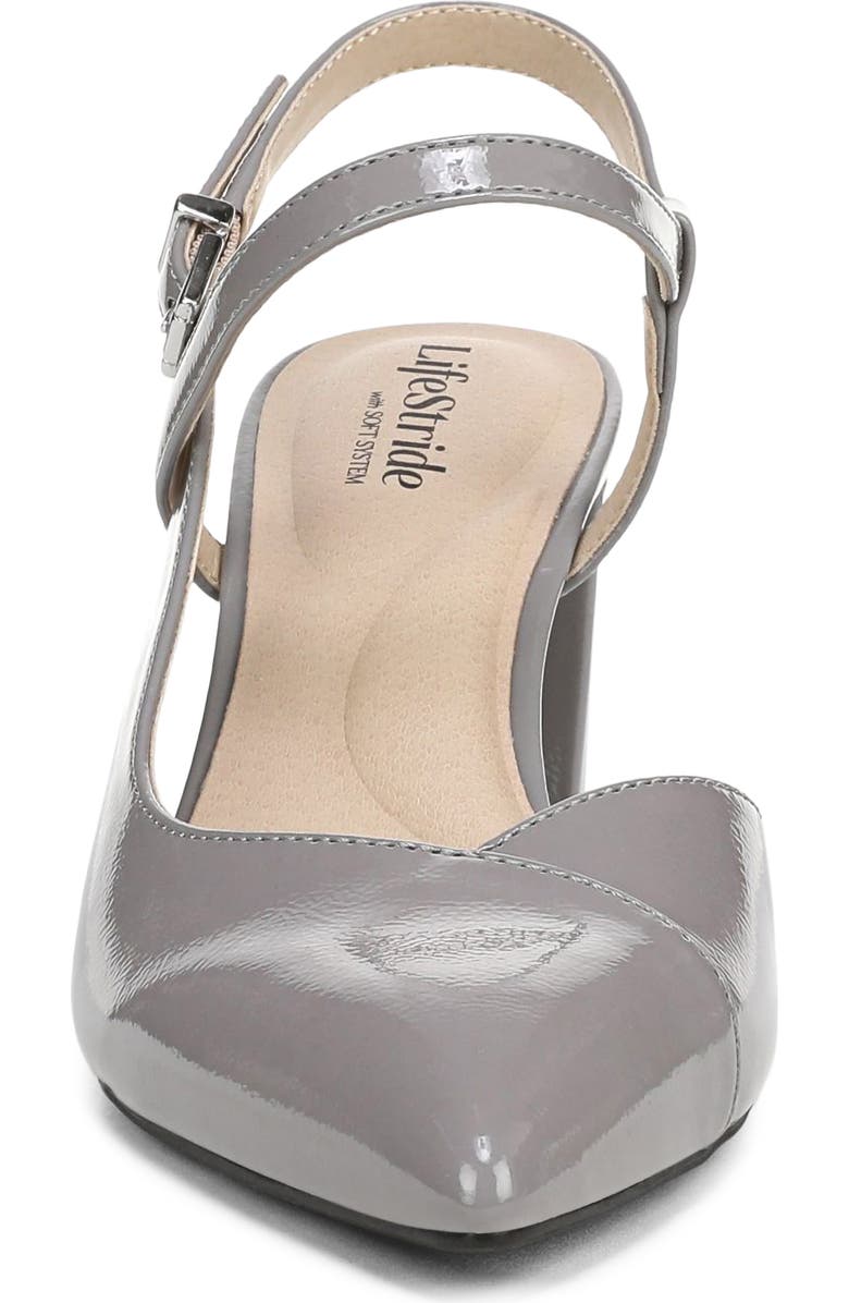 LifeStride Raelynn Slingback Half d'Orsay Pointed Toe Pump, Alternate, color, Ultimate Grey