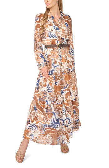 MSK Collared Long Sleeve Dress in Bone White at Nordstrom Rack, Size Small