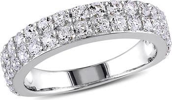 Sterling Silver Pavé Created White Sapphire Band