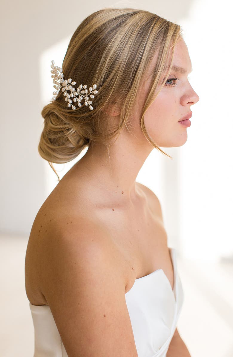 Brides & Hairpins Osanne Freshwater Pearl Comb, Alternate, color, Silver