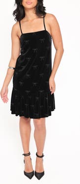 Petal & Pup Eileen Bow Velvet A-Line Dress