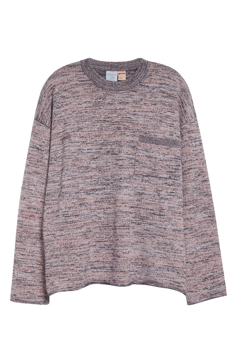 Waste Yarn Project Alice Pocket Crewneck Sweater, Alternate, color, Light Black Melange