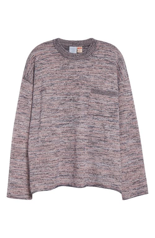 Waste Yarn Project Alice Pocket Crewneck Sweater In Light Black Melange