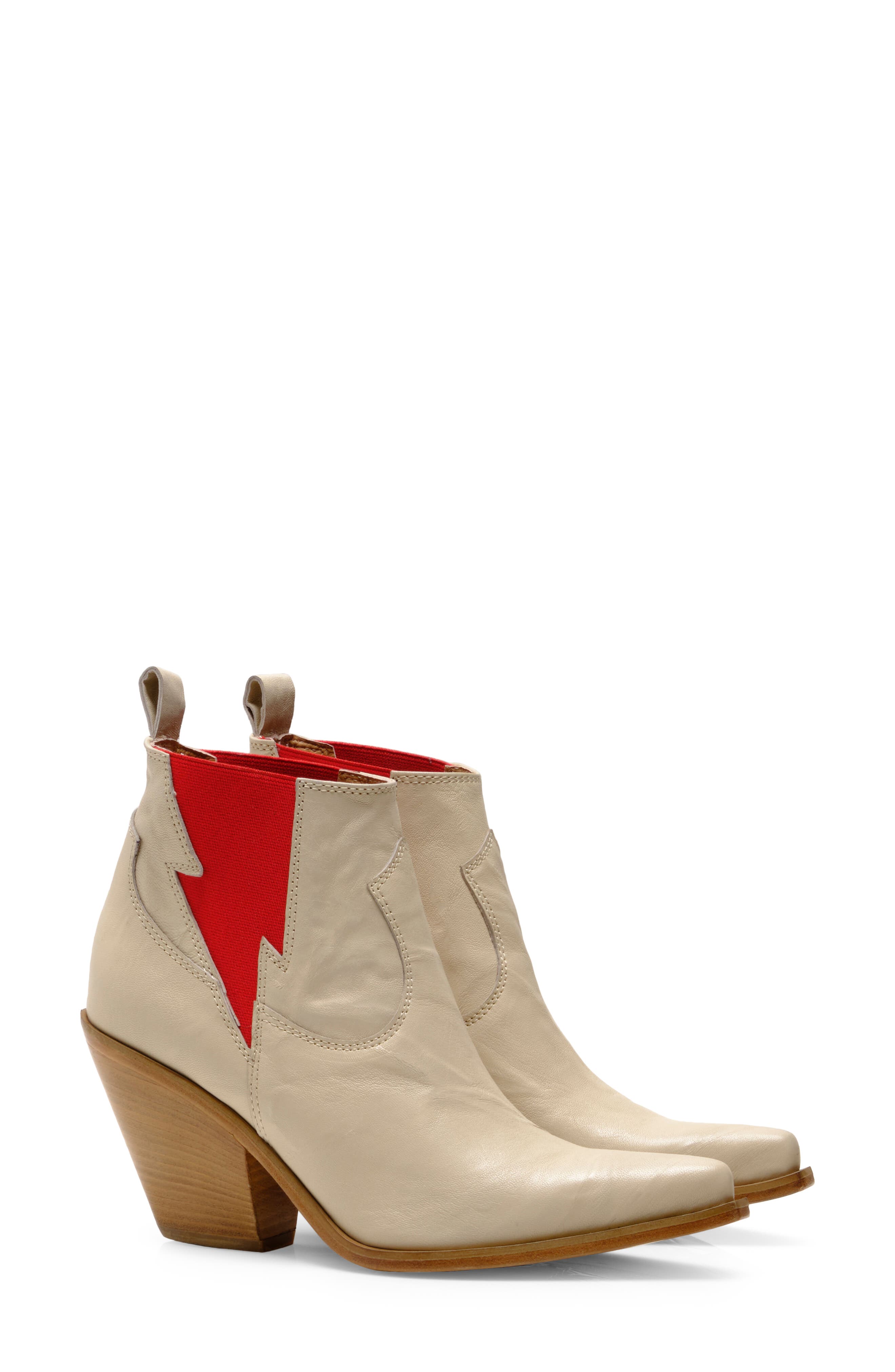 Free People Flash Western Chelsea Boot, Alternate, color, Bone