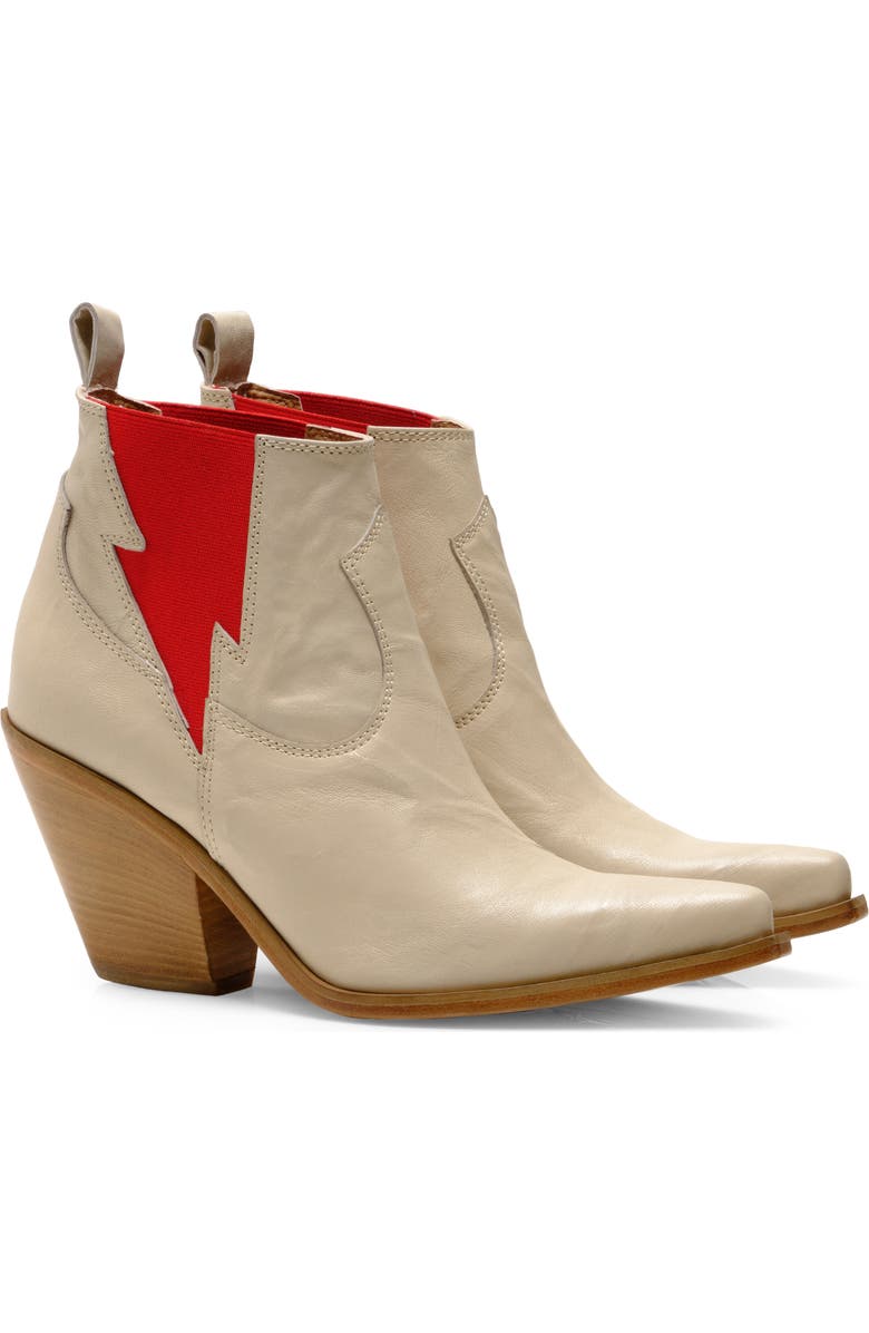 Free People Flash Western Chelsea Boot, Alternate, color, Bone